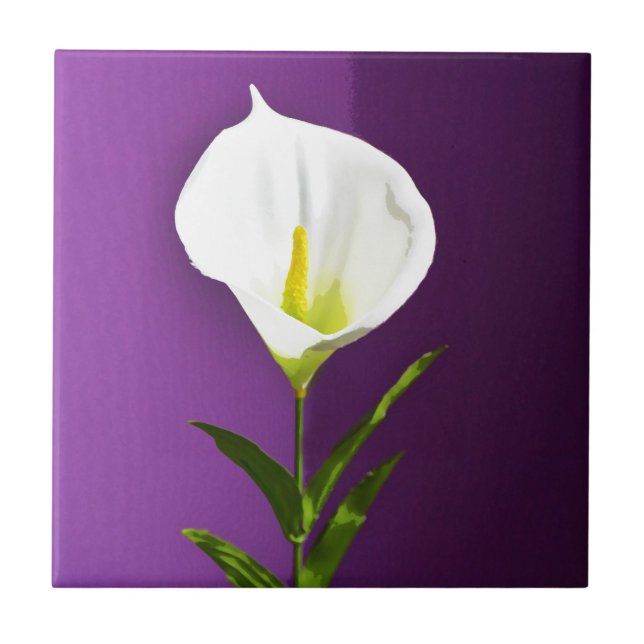 Azulejo De Cerámica Flor de Cala Lily (Frente)