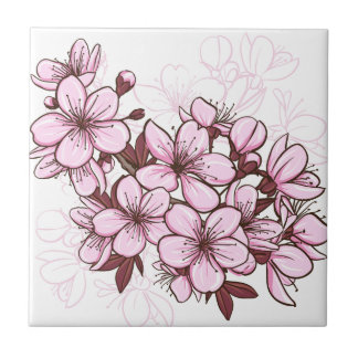 Azulejo De Cerámica Flor de cerezo
