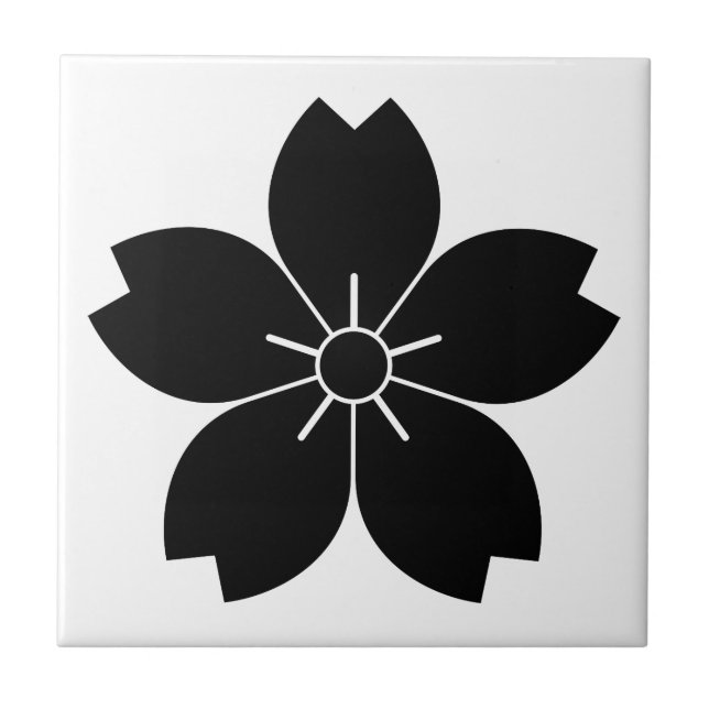 Azulejo De Cerámica Flor de cerezo silvestre (Frente)