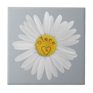 Azulejo De Cerámica Flor De Daisy Para La Historia Del Personalizar De