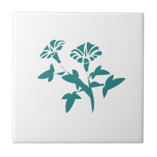 Azulejo De Cerámica Flor de Petunia Estilizada
