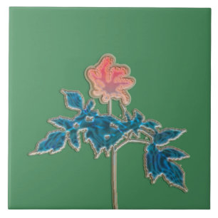 Azulejo De Cerámica Flor en rosa