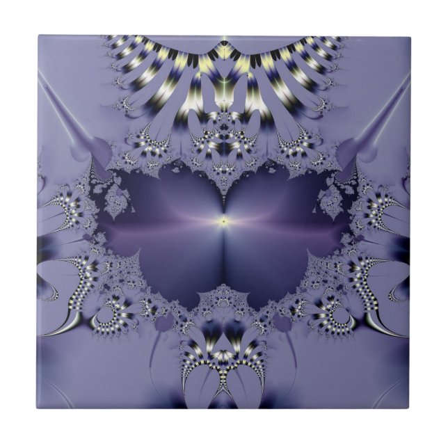 Azulejo De Cerámica Flor Morada (Frente)