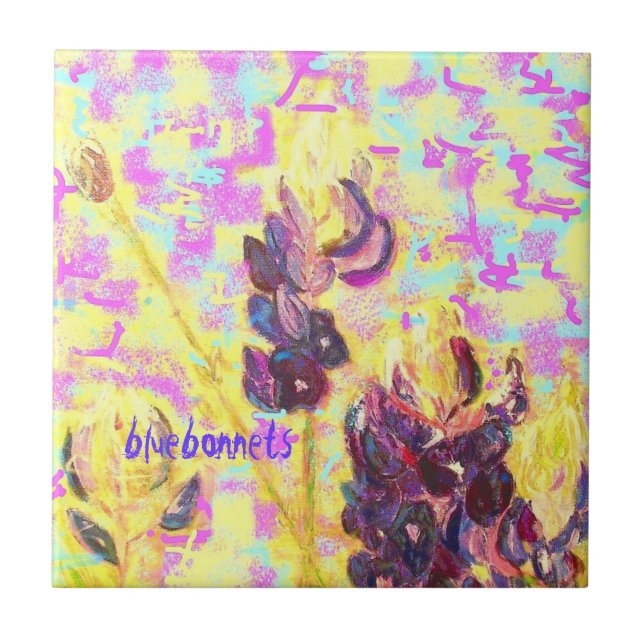 Azulejo De Cerámica flor silvestre bluebonnet (Frente)