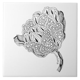 Azulejo De Cerámica Flor Trivet de cerámica/teja de Listakora