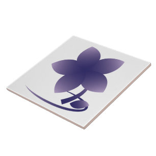 Azulejo De Cerámica Flor violeta nb