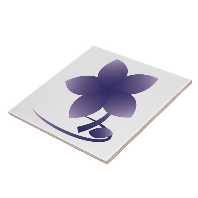 Azulejo De Cerámica Flor violeta nb (Lado)