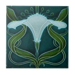 Azulejo de cerámica - Floral Art Nouveau de aspect