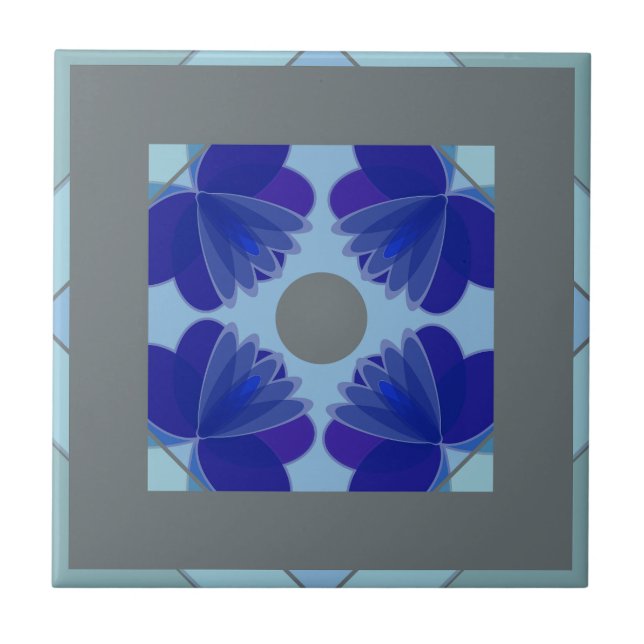 azulejo de cerámica floral marroquí (Frente)