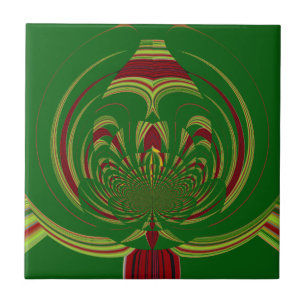 Azulejo De Cerámica Floral verde