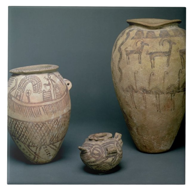 Azulejo De Cerámica Florero adornado con los diversos frisos de (Frente)