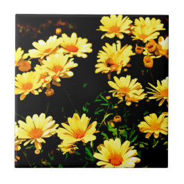 Azulejo De Cerámica Flores amarillas