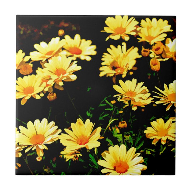 Azulejo De Cerámica Flores amarillas (Frente)