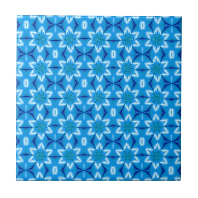 Azulejo De Cerámica Flores blancas congeladas (Frente)