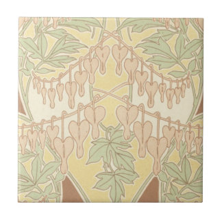 Azulejo De Cerámica flores de corazón sangrante vintage art nouveau pa