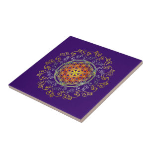 Azulejo De Cerámica FLORES DE LA VIDA / Blume des Lebens - Ornamento I