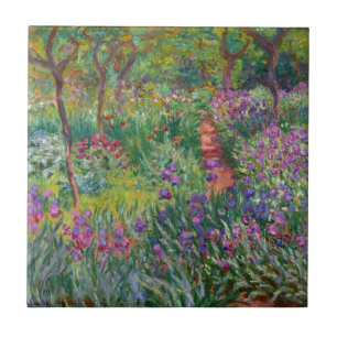 Azulejo De Cerámica flores-monet-vintage-el-jardin-de-iris-en-giverny