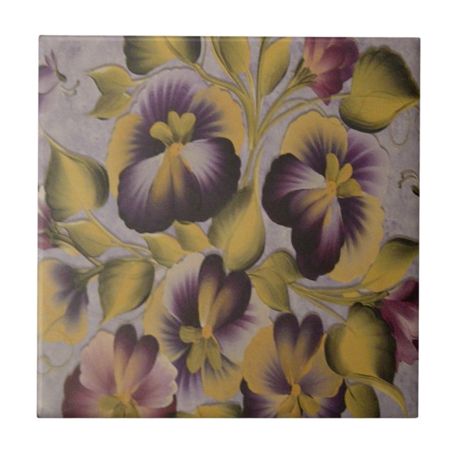 AZULEJO DE CERÁMICA FLORES PURPLE (Frente)