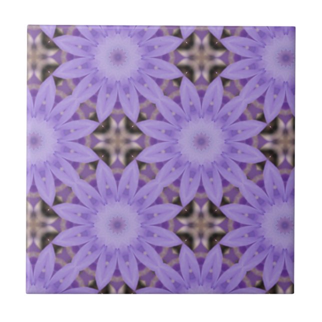 Azulejo De Cerámica Flores Purpura (Frente)