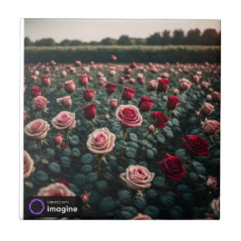 Azulejo de cerámica flores rosas