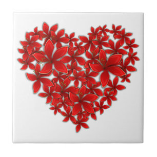 AZULEJO DE CERÁMICA FLOWERY HEART