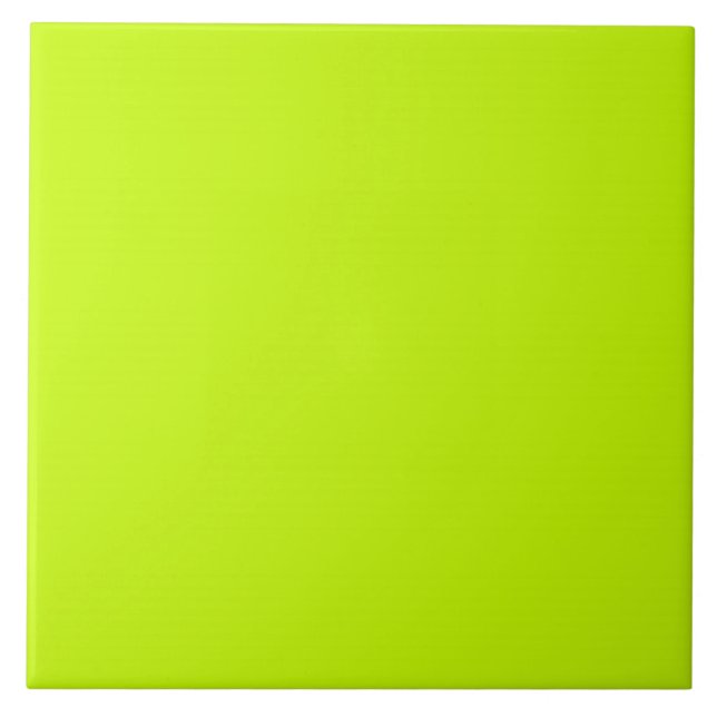 Azulejo De Cerámica Fluorescente Lime Green Neon Yellow Personalizado (Frente)