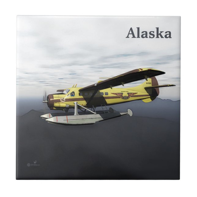 Azulejo De Cerámica Flying Moose Aviation de Havilland DH3-C Otter (Frente)