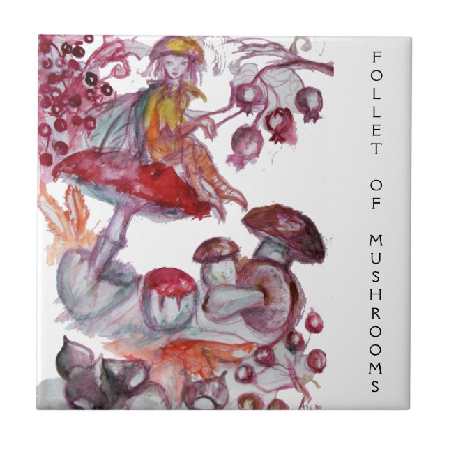 Azulejo De Cerámica FOLLETO MÁGICO DE HABITACIONES Fantasía floral bla (Frente)