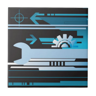 Azulejo De Cerámica Fondo de semitono técnico 3