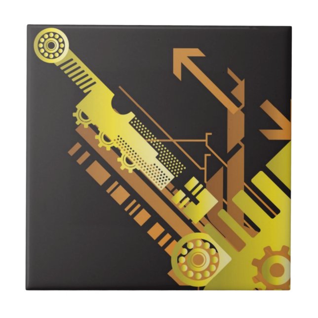 Azulejo De Cerámica Fondo de semitono técnico 5 (Frente)