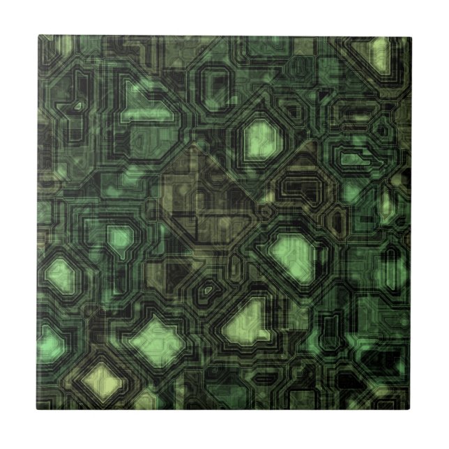 Azulejo De Cerámica Fondo del circuito de ordenador (Frente)