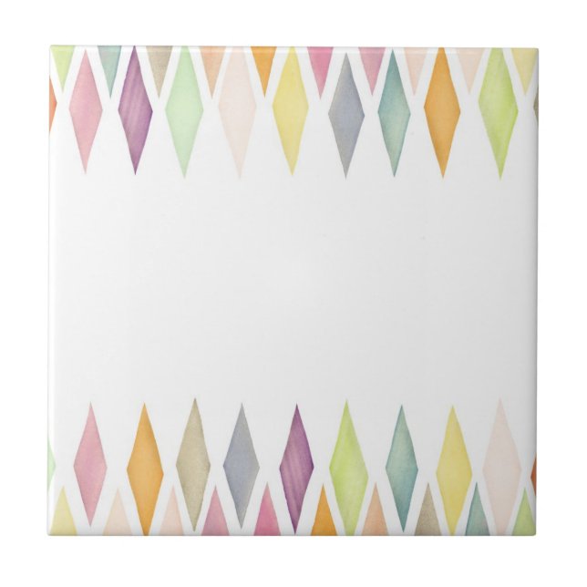 Azulejo De Cerámica Fondo diseñado de la acuarela (Frente)