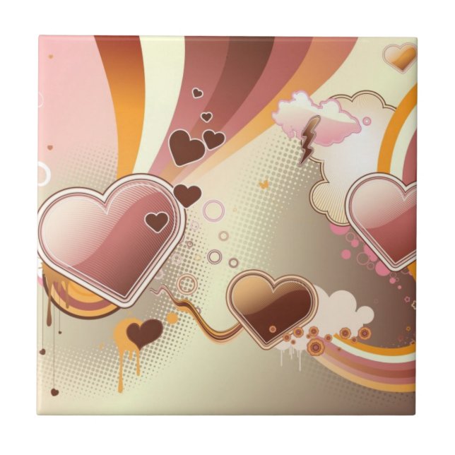 Azulejo De Cerámica Fondo diseñado del diseño (Frente)