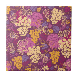 Azulejo De Cerámica Fondo dulce del modelo de las vides de uva