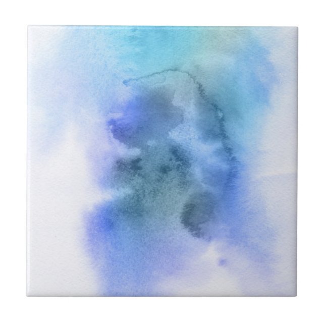 Azulejo De Cerámica Fondo pintado a mano 9 de la acuarela abstracta (Frente)