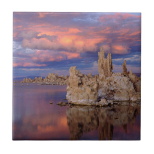 Azulejo De Cerámica Formaciones de Tufa en el lago Mono