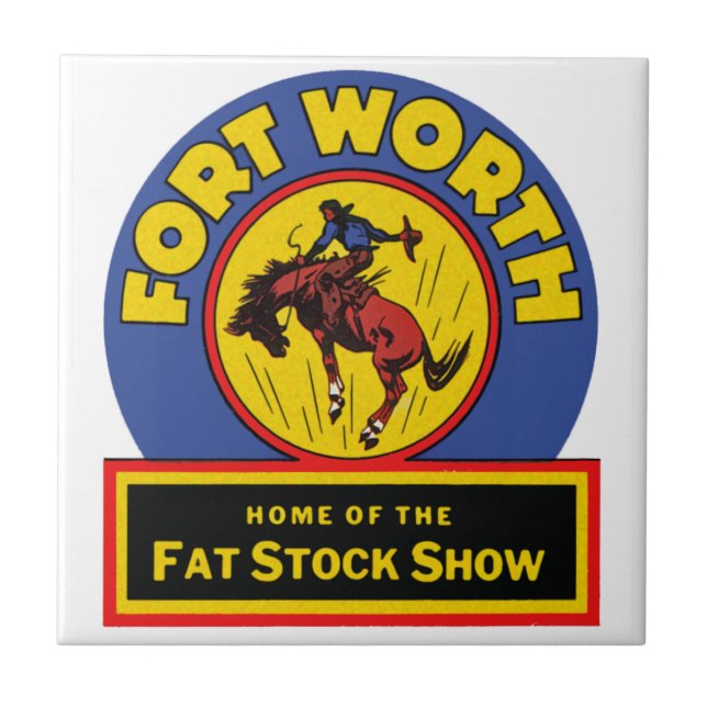 Azulejo De Cerámica Fort Worth Fat Stock Show (Frente)