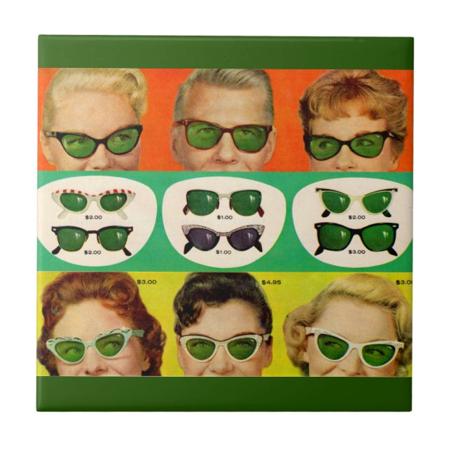 Azulejo De Cerámica Foster Grant y años 50 (Frente)