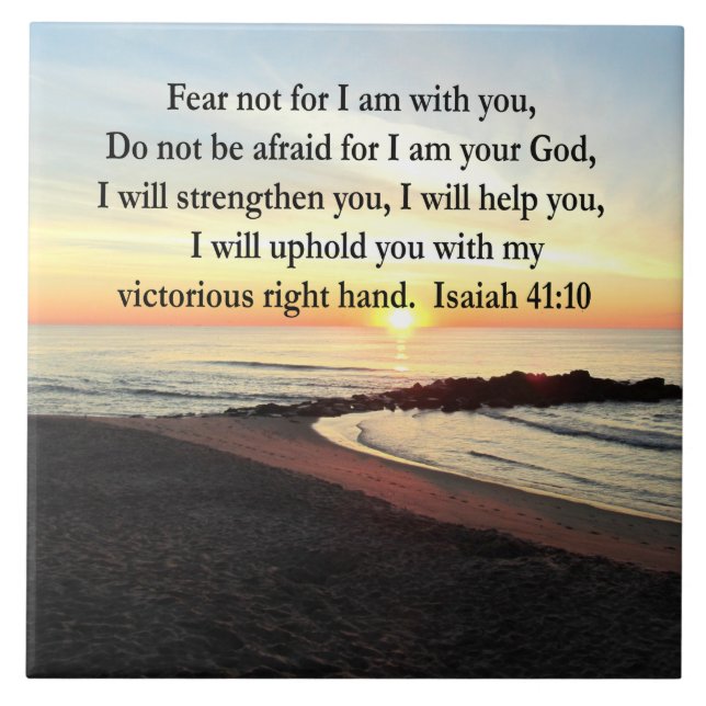AZULEJO DE CERÁMICA FOTO PACÍFICA DE ISAIAH 41:10 SUNRISE (Frente)