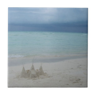 Azulejo De Cerámica Foto panorámica de Stormy Sandcastle Beach