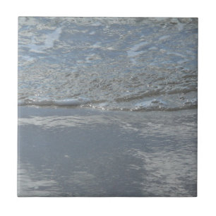 Azulejo De Cerámica Fotografía abstracta de agua lamiendo la playa