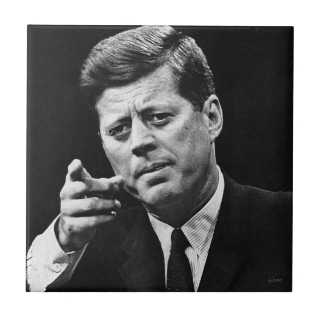 Azulejo De Cerámica Fotografía de John F. Kennedy 3 (Frente)