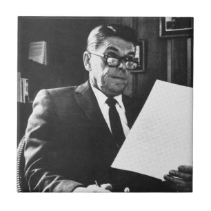 Azulejo De Cerámica Fotografía de Ronald Reagan