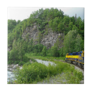 Azulejo De Cerámica Fotografía de vacaciones en tren Denali Express Al