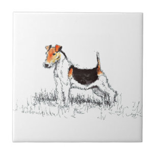 Azulejo De Cerámica Fox terrier