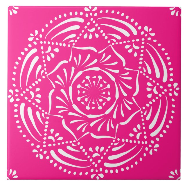 Azulejo De Cerámica Foxglove Mandala (Frente)