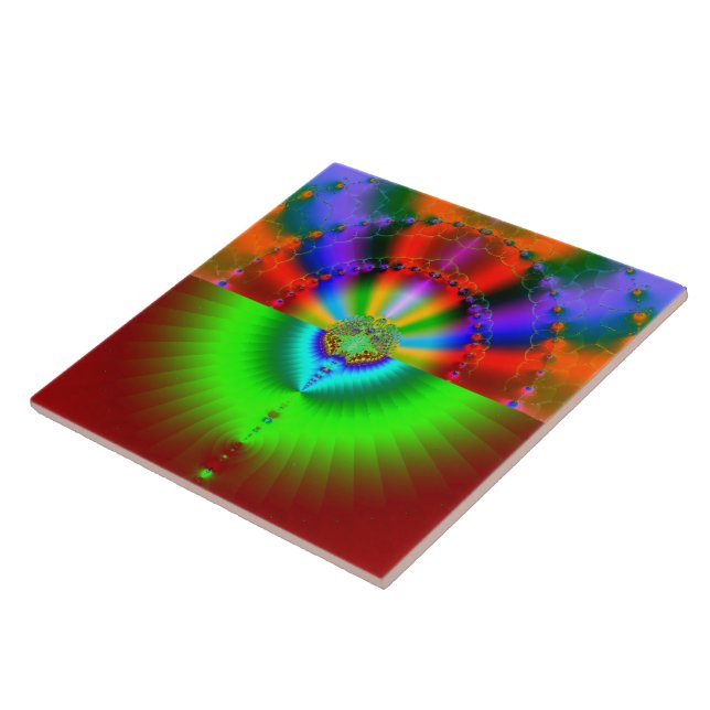 Azulejo De Cerámica Fractal de colisión de galaxia (Lado)
