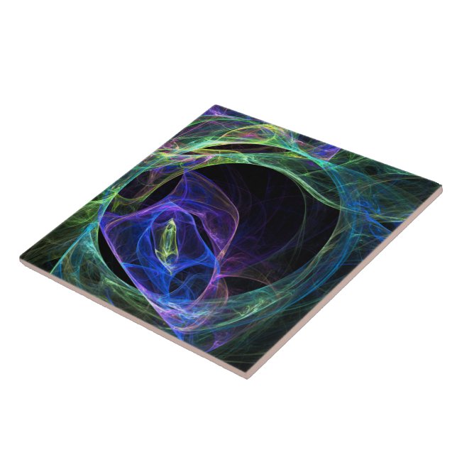 Azulejo De Cerámica Fractal de la energía (Lado)