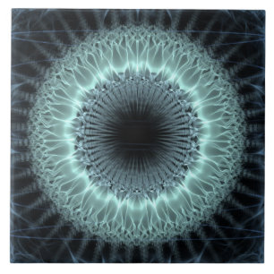 Azulejo De Cerámica Fractal Mandala