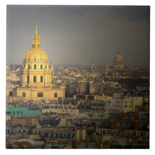 Azulejo De Cerámica Francia, París. Les Invalides visto desde el